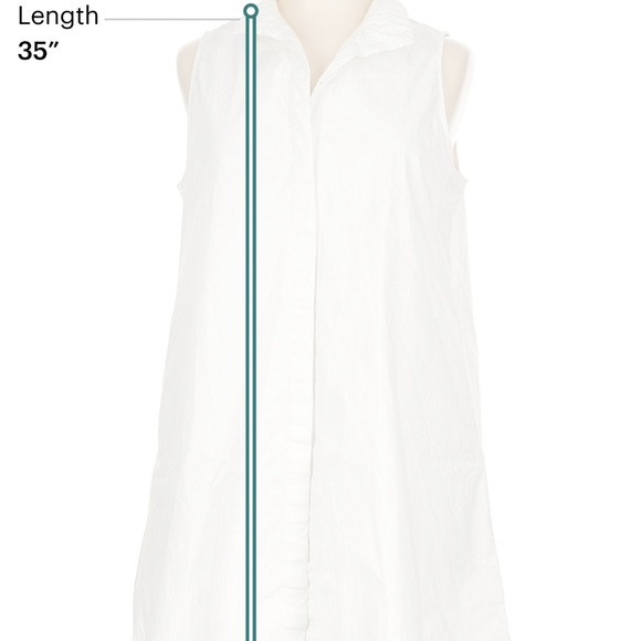 Tuckernuck Charlie White Collared Sleeveless Shirt Dress Size L - Picture 4 of 7